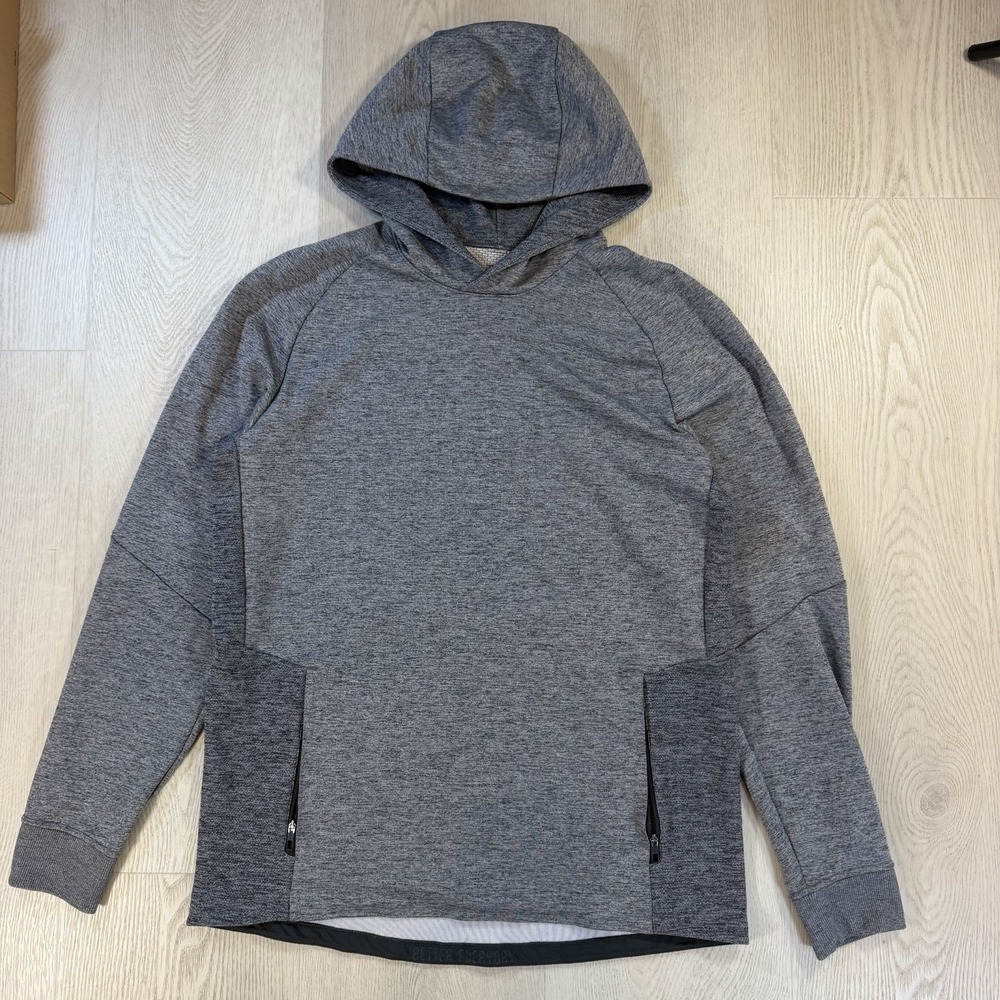 Lululemon Mens Size M Textured Tech Hoodie Gray Sweatshirt Performance Vented